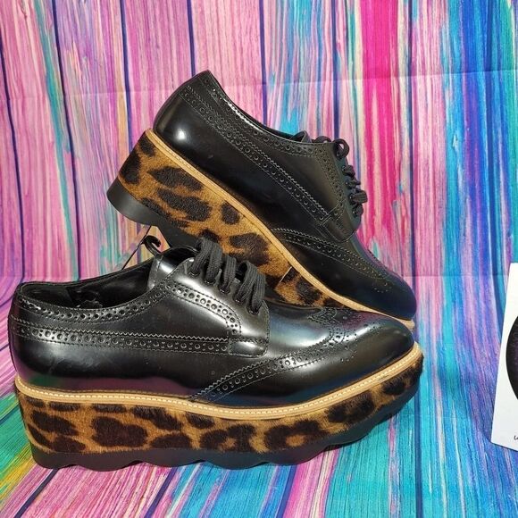 Prada Platform Shoes Leopard Brogues - Never Worn - Picture 1 of 10